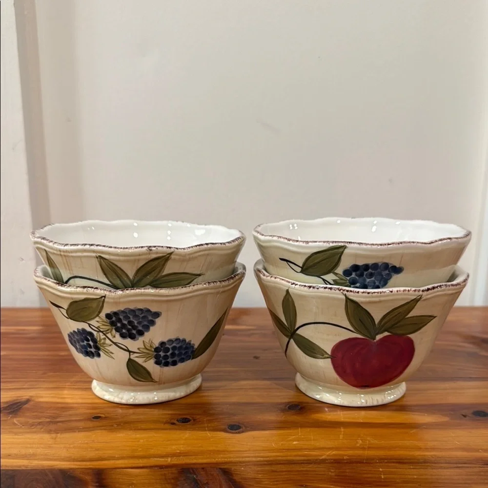 Pfaltzgraff Antique Garden Print Mini Dessert Bowls Set of 4